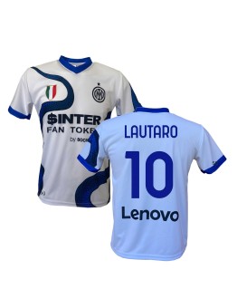 Maglia  Inter trasferta Lautaro 10 ufficiale  replica 2021/22  bianca Away